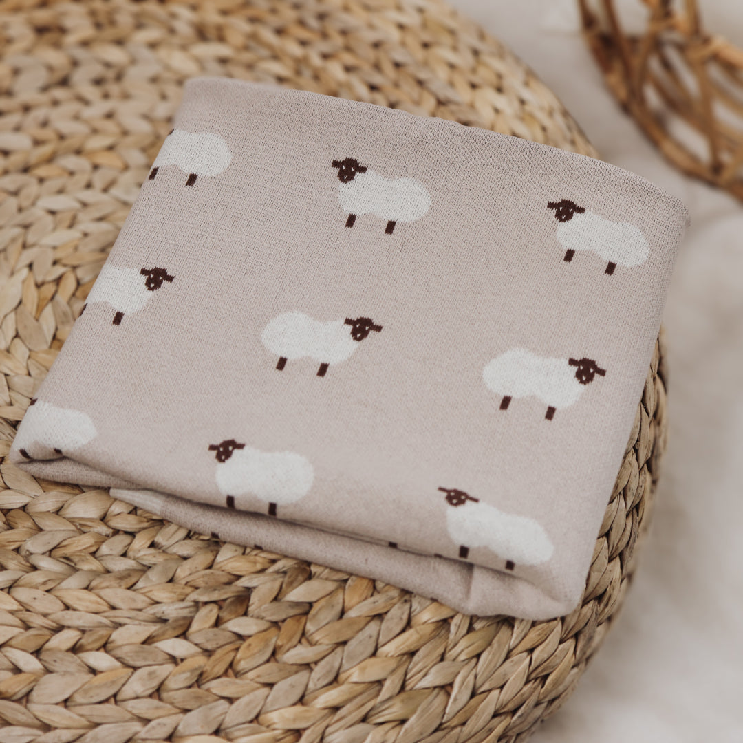 Little Lamb Ultra Soft Cotton Knit Blanket