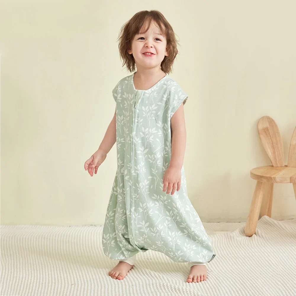 Summer Sleep Sack with Legs - Mint Foliage