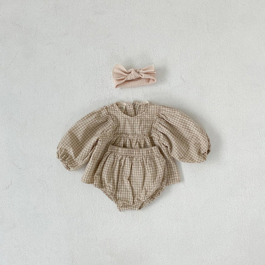 Plaid Puff Sleeve