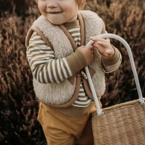 Cozy Wooly Knit Vest in Sand