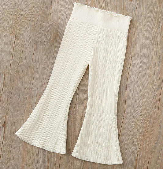 Bell Bottom Ribbed Knit Pants