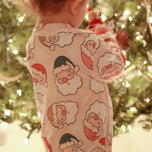 Girls Christmas PJ's - Santa Print