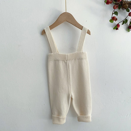 Classic Knit Overalls in Khaki