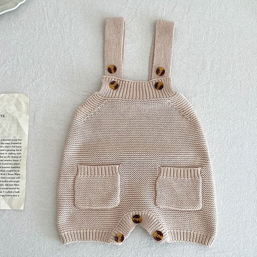 Knit Pocket Overalls | Sand