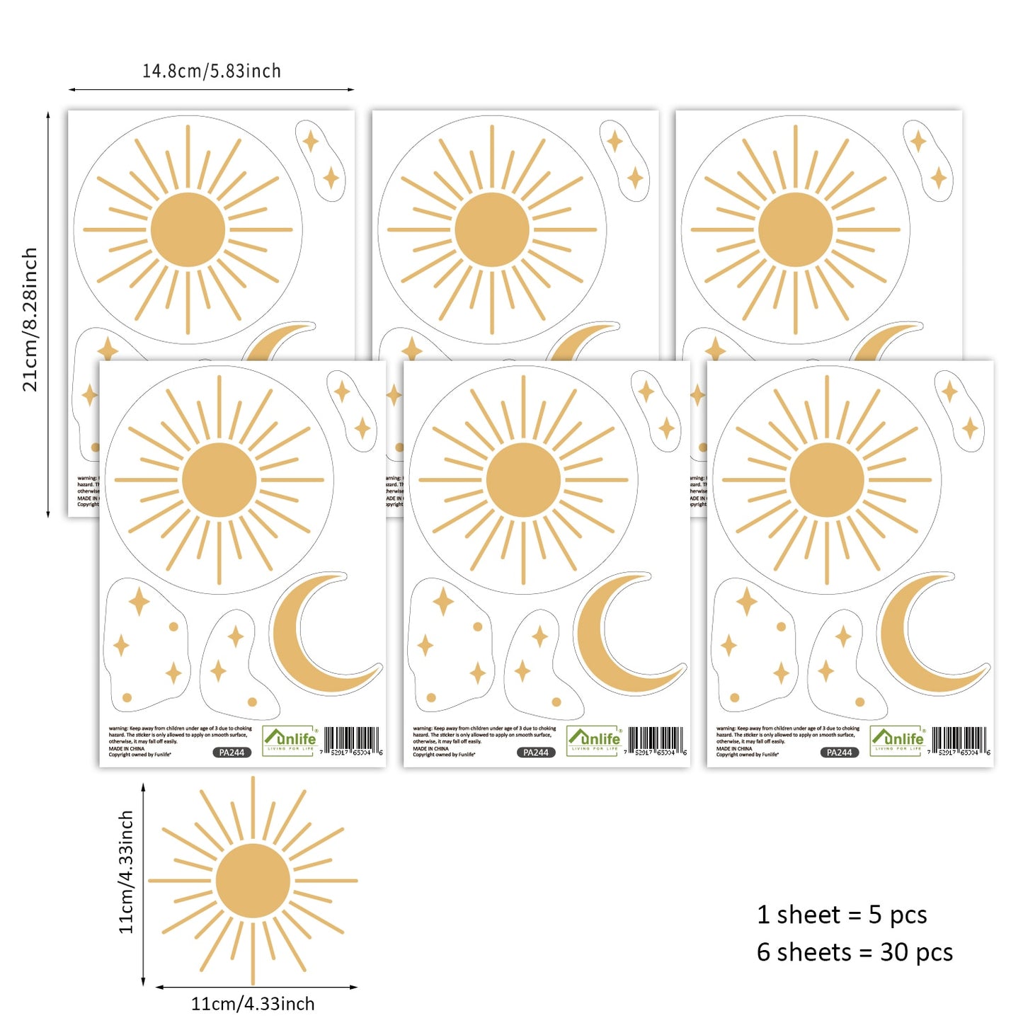 Nursery Wall Decals | Sun, Moon & Stars