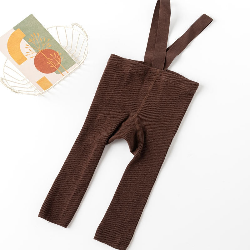 Grow With Me High Waisted Suspender Leggings in Coffee