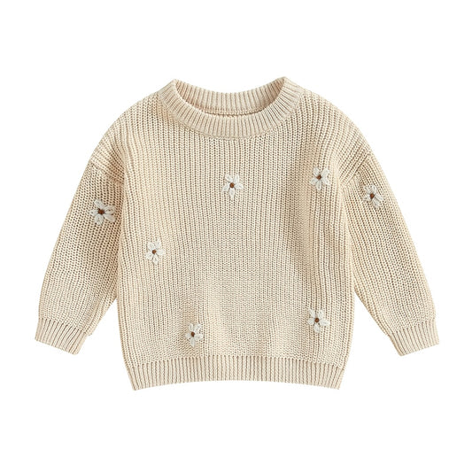 Daisy Embroidered Knit Sweater