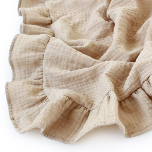 Ruffle Baby Blanket - Khaki