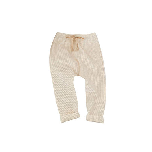 Stretchy Ribbed Pants in Cream