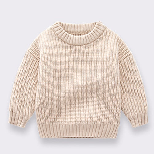 Knit Pullover Sweater in Cream