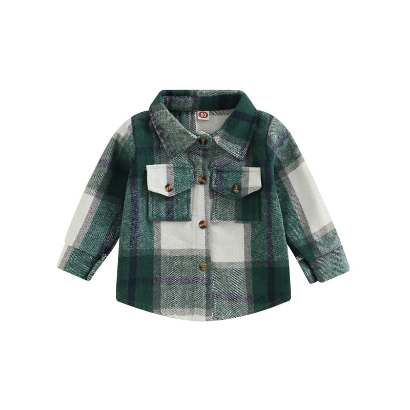 Soft Plaid Shirt in Forest Green