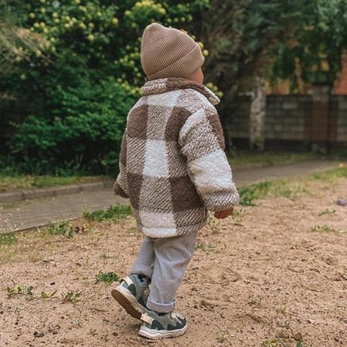 Fuzzy Plaid Jacket