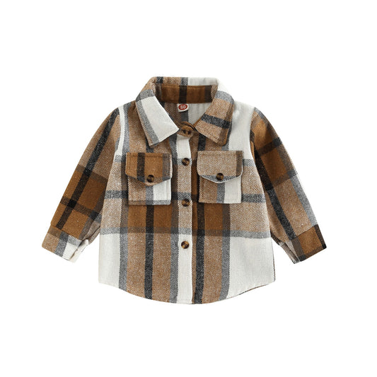 Soft Plaid Shirt in Khaki