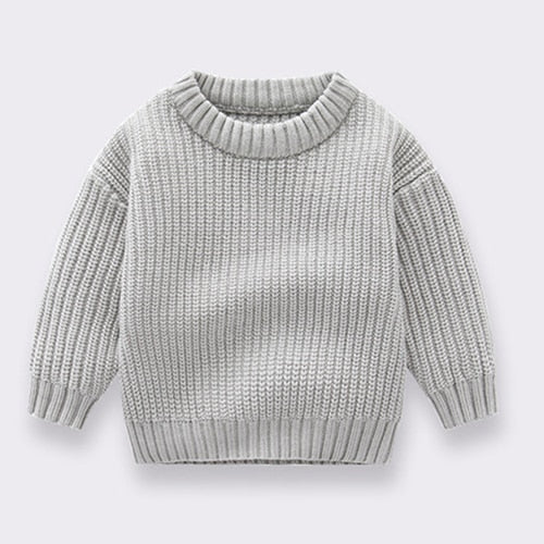 Knit Pullover Sweater in Grey