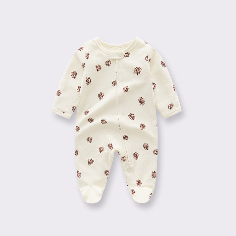 Pinecone Print Zippered Footie