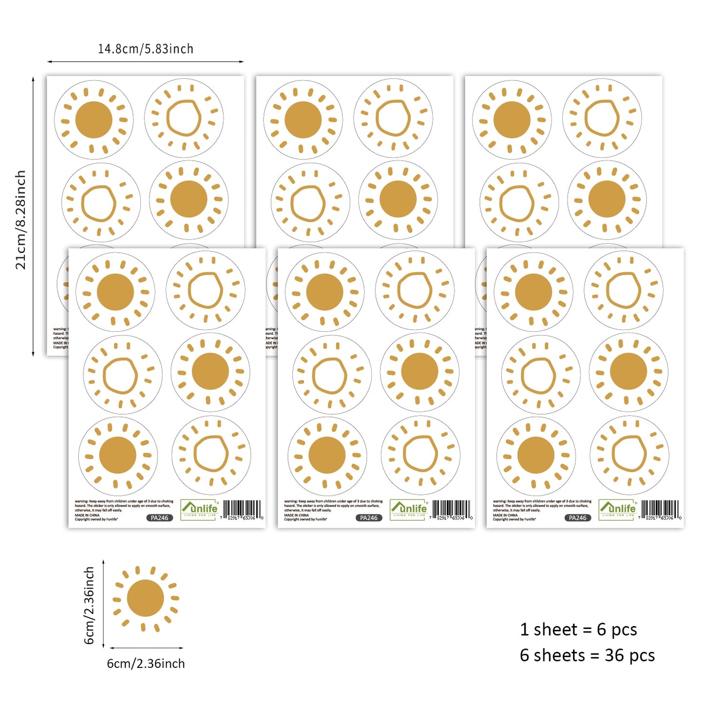 Nursery Wall Decals | Hand Drawn Suns