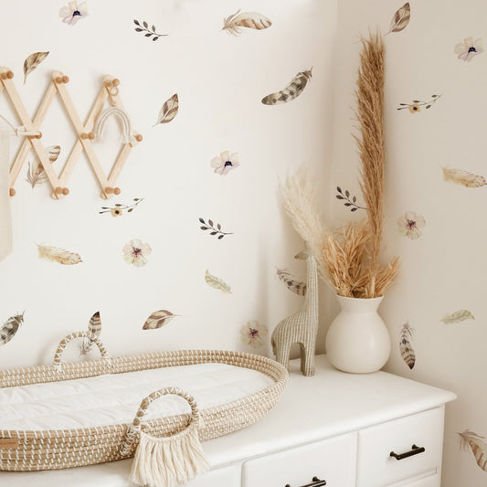 Nursery Wall Decals | Feathers & Foliage