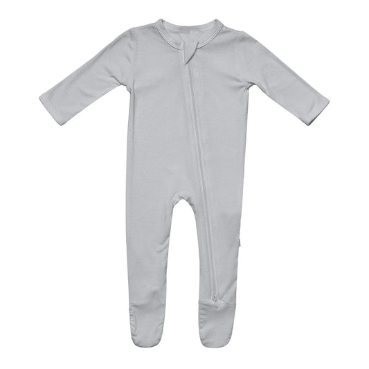 Ultra Soft Zippered Footie in Grey