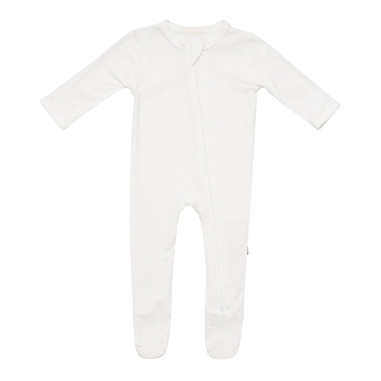 Ultra Soft Zippered Footie in White