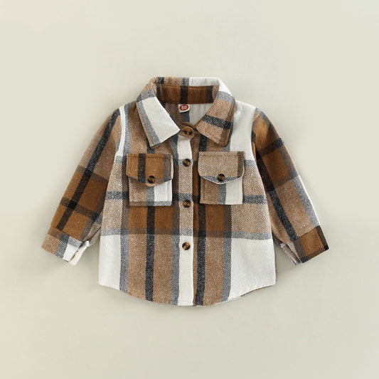 Soft Plaid Shirt in Khaki