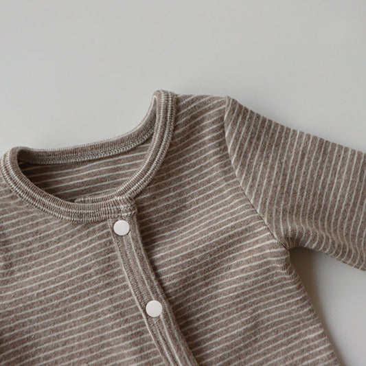 Neutral Striped Onesie - Sand