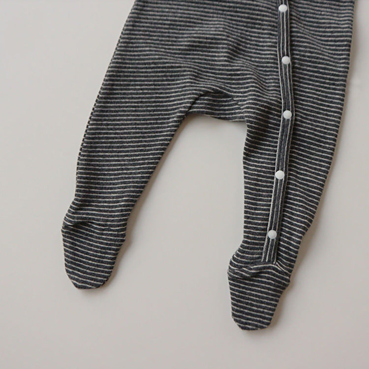 Neutral Striped Onesie - Dark Gray