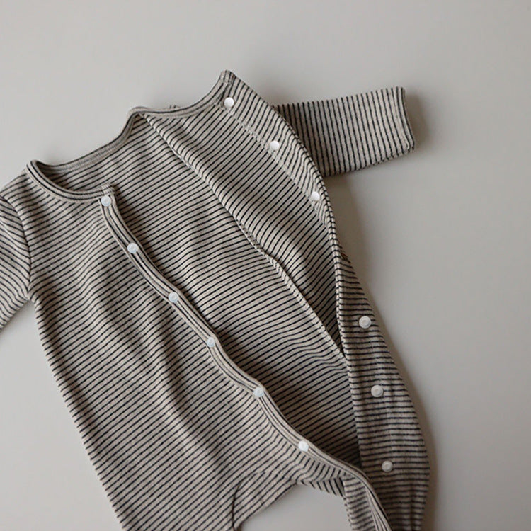 Neutral Striped Onesie - Beige