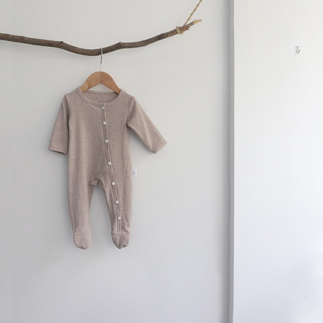 Neutral Striped Onesie - Sand