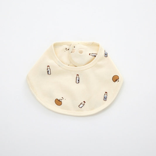 Cloth Baby Bib - Milk & Cookies