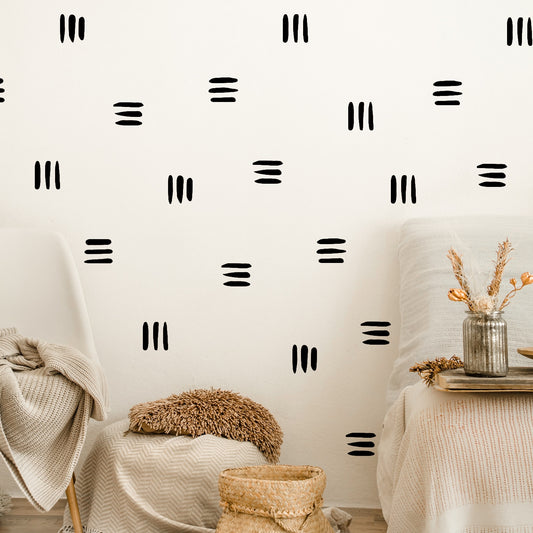 Boho Nursery Wall Decals - 3 Black Stripes