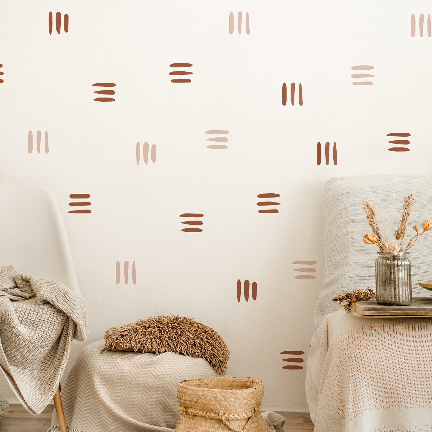 Boho Nursery Wall Decals - Neutral 3 Stripes