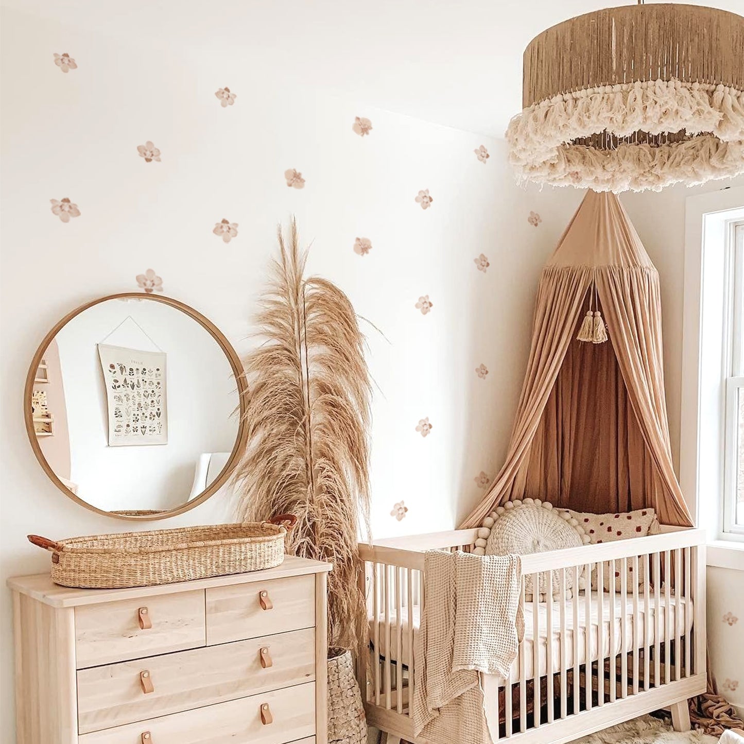 Boho Nursery Wall Decals - Blush Flowers